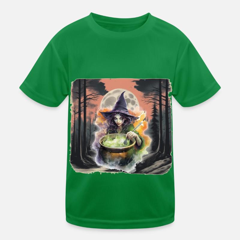 Wald Hexe Halloween Märchenfigur Kind Kinder Funktions-T-Shirt