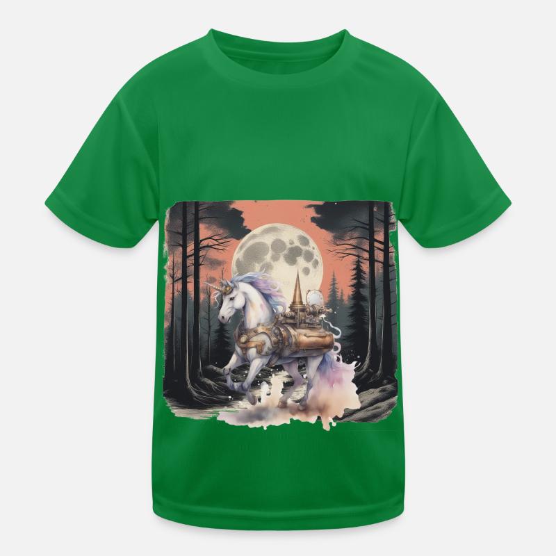 Einhorn Technik Maschine Einhörner Wal Kinder Funktions-T-Shirt
