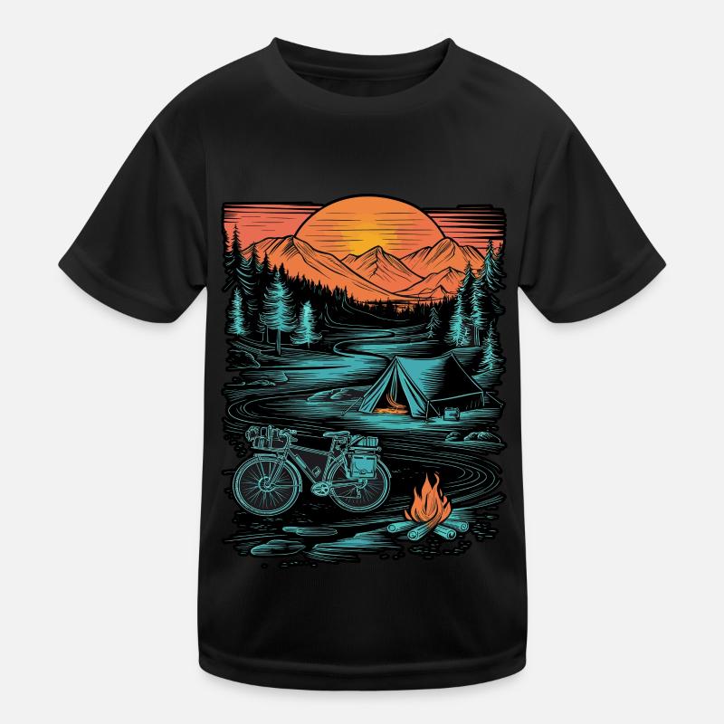 Vélo Camping Camping Montagne Nature Excursion T-shirt sport Enfant