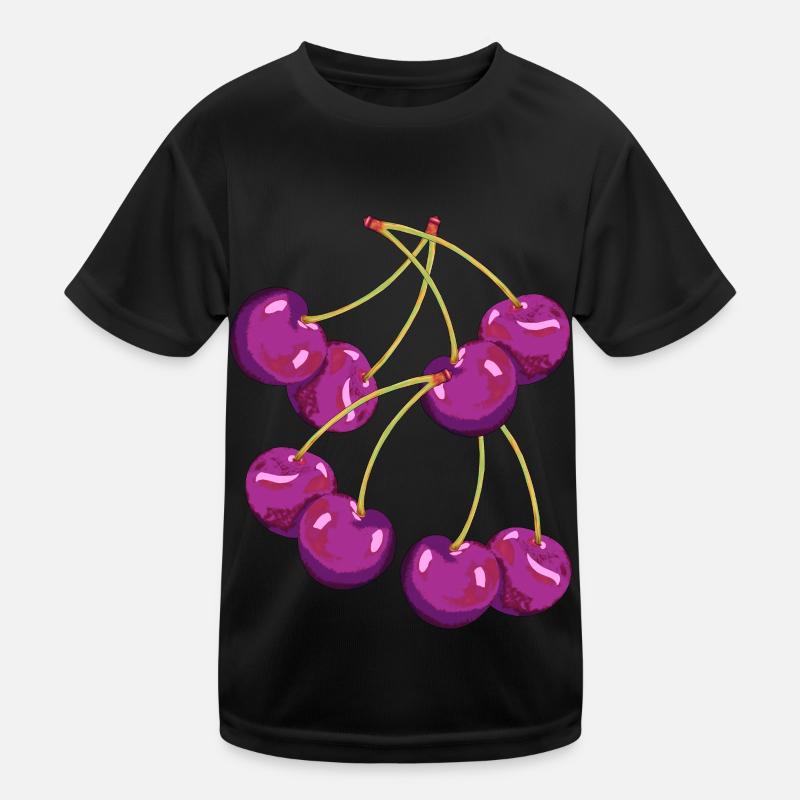 Rockabilly Retro Vintage Kirschen Kirsche 80er Obs - Kinder Funktions-T-Shirt - Schwarz