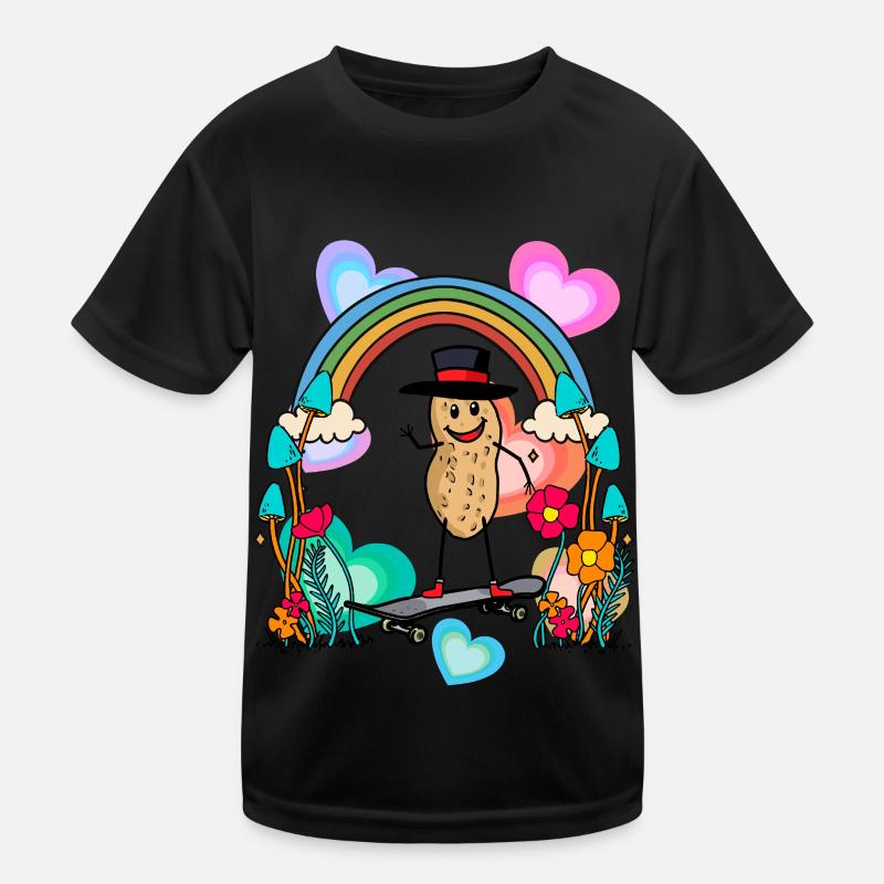Erdnuss Erdnüsse Regenbogen Herzen Geburtstag Kinder Funktions-T-Shirt