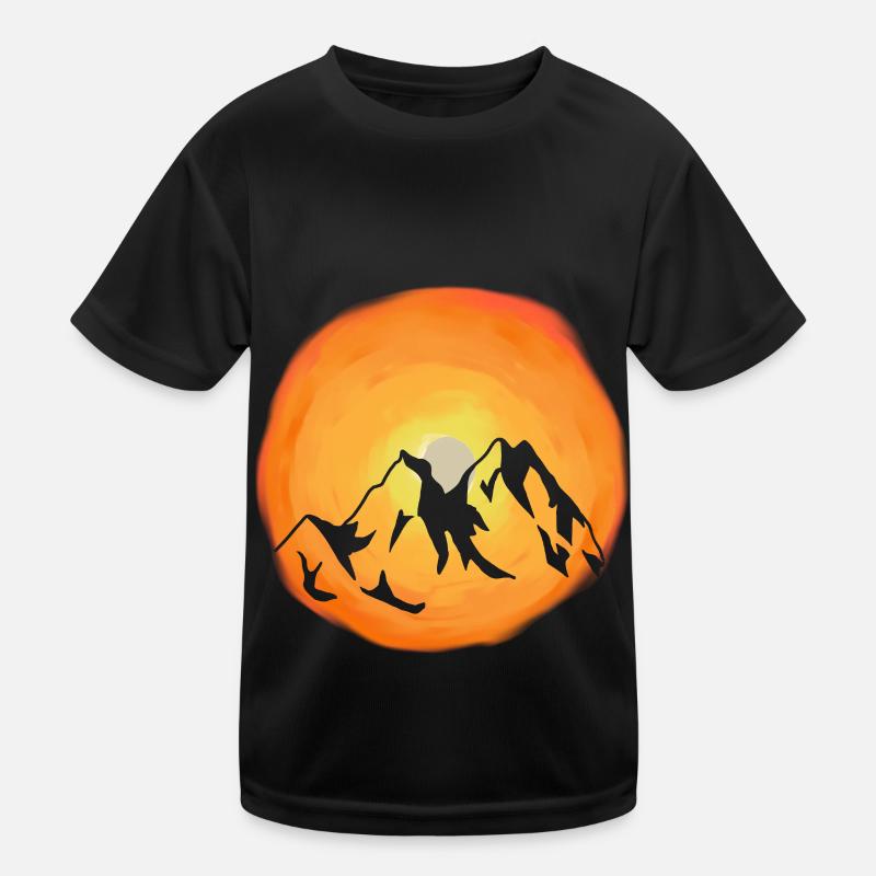 Sonnenschein Gebirge Wildnis Sonnenstrahlen Berg Kinder Funktions-T-Shirt
