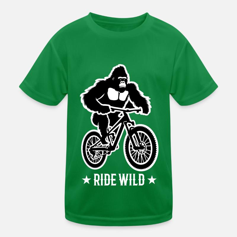 Gorilla Biker Mountainbiker E-Biker Lustige Tiere Kinder Funktions-T-Shirt