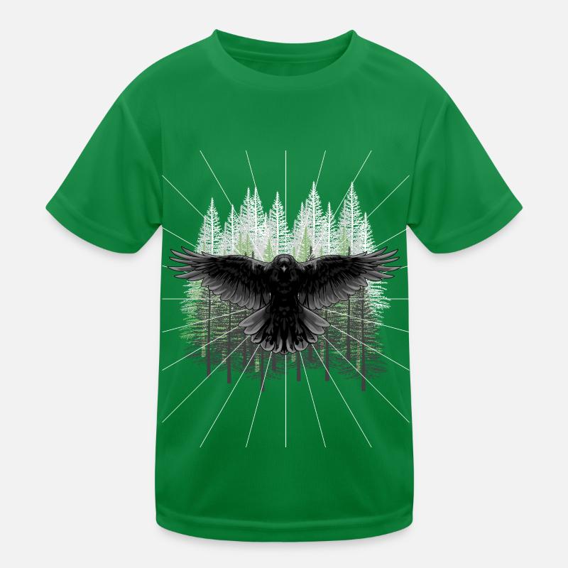 Forêt Faune Corbeau Corbeau Forêt Animaux Sombre T-shirt sport Enfant