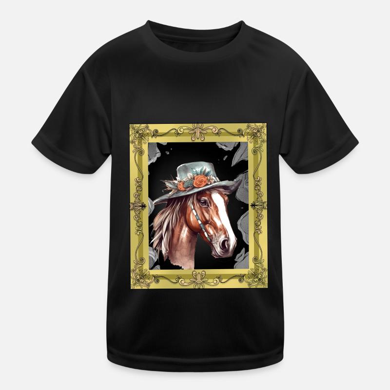 Pferdekopf Pferd Pferde Stute Ross Gaul Kinder Funktions-T-Shirt
