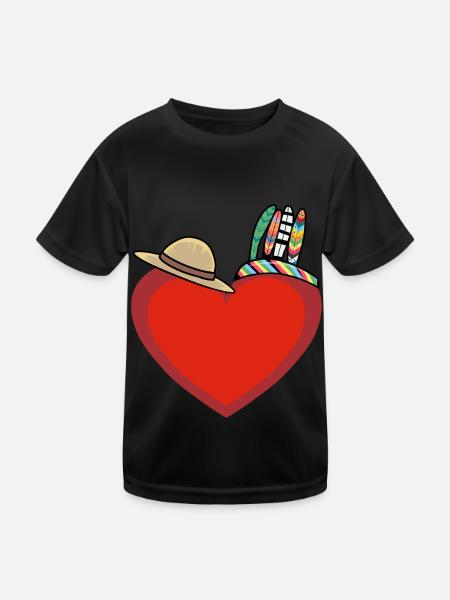 Heart Hearts Wild West USA - Kids Functional T-Shirt - black - Front