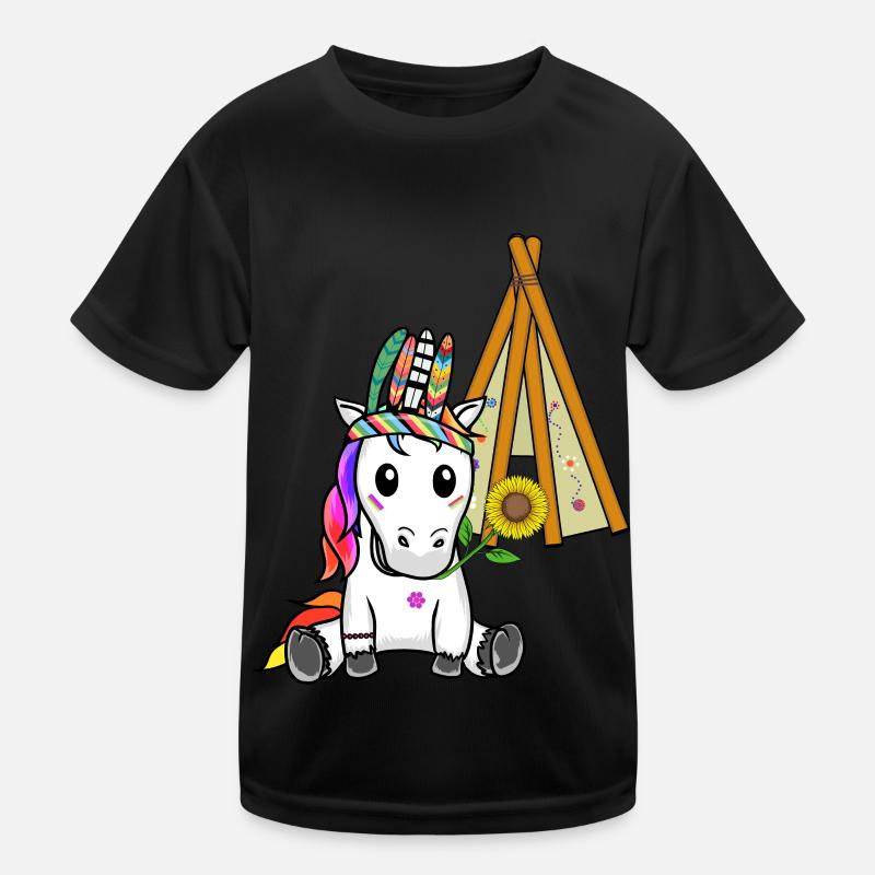 Einhorn Tipi Hippie Einhörner Schamane Sonnenblume Kinder Funktions-T-Shirt