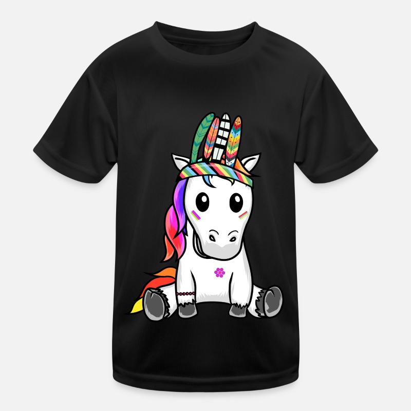 Einhorn Einhörner Hippie Hippies Schamane Kinder Funktions-T-Shirt