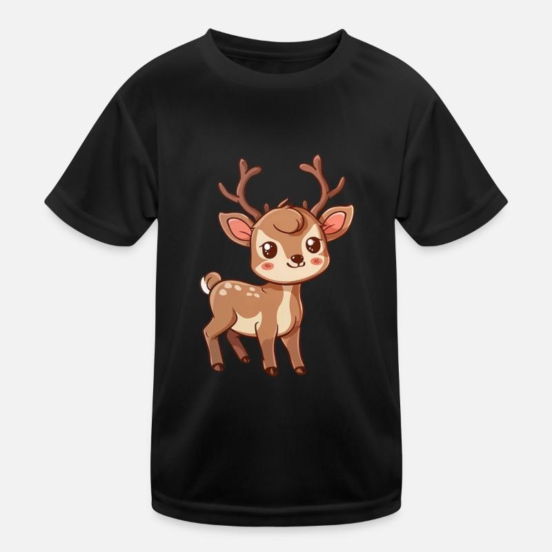 Niedliches Rehkitz Mit Großen Augen Kinder Funktions-T-Shirt
