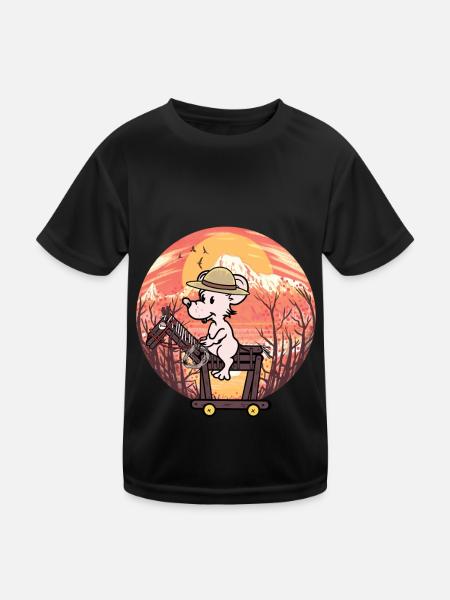 Wild West Mouse Rider Horse Horses - Kids Functional T-Shirt - black - Front