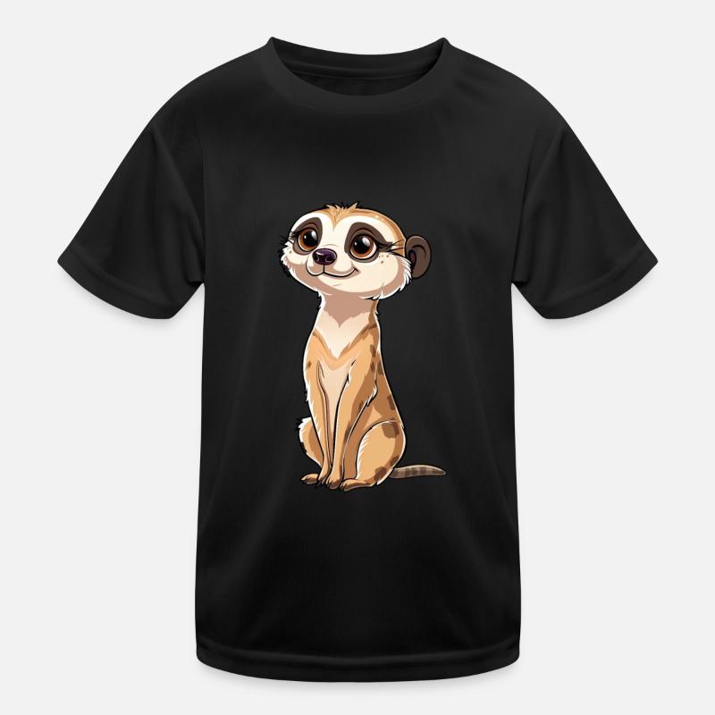 Verspielter Erdmännchen Blick Kinder Funktions-T-Shirt
