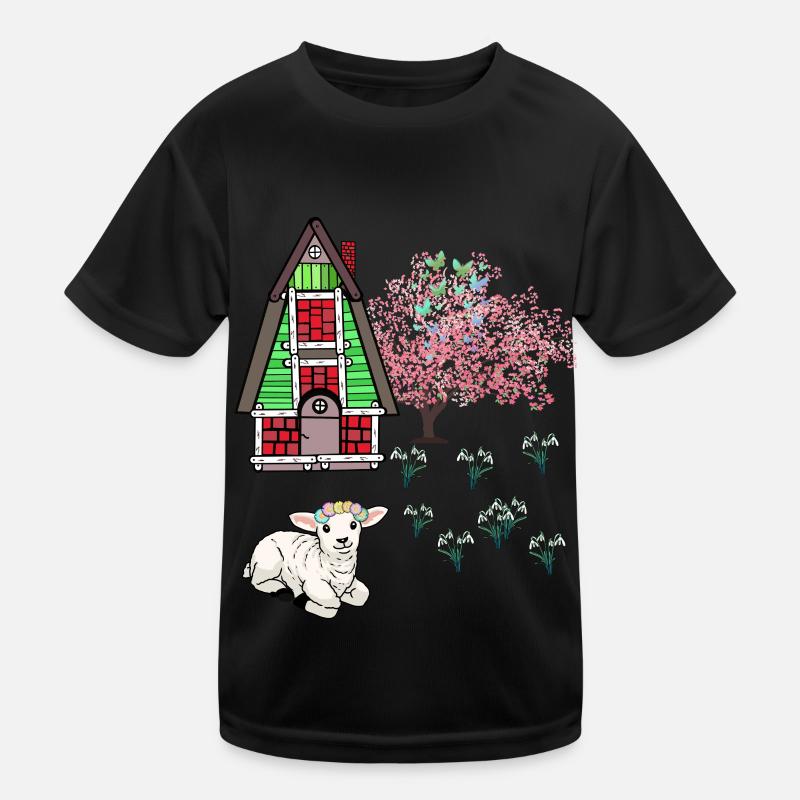 Frohe Ostern Lamm Schaff Ostern Natur Frühling Kinder Funktions-T-Shirt