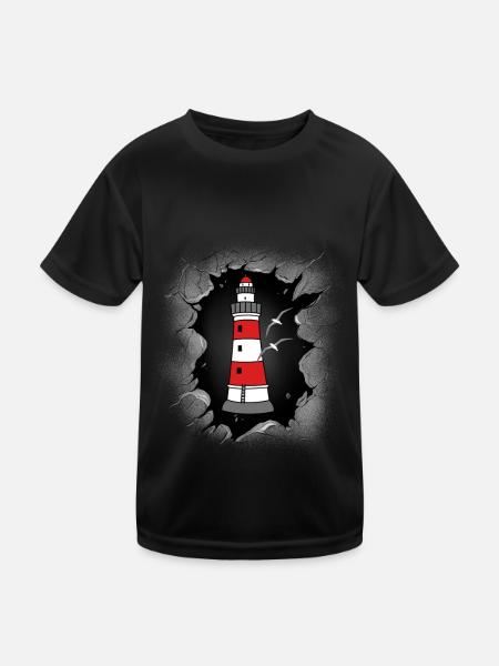 Lighthouse Coast Lighthouses - Kids Functional T-Shirt - black - Front