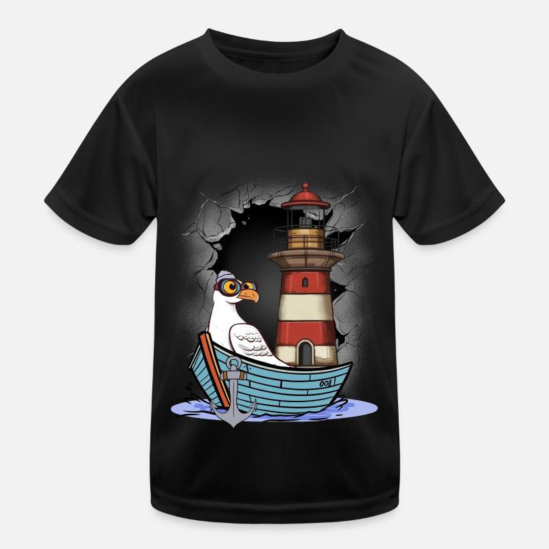 Möwe maritim Möwen Seevögel Leuchtturm Kinder Funktions-T-Shirt