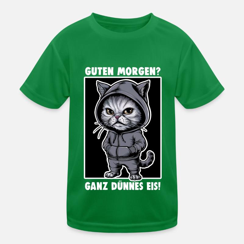 Genervte Katze Lustiges Katzen-Design Spruch Kinder Funktions-T-Shirt