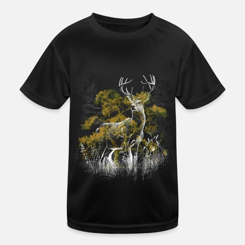 roe deer deer antlers natural wild roe deer Kids Functional T-Shirt