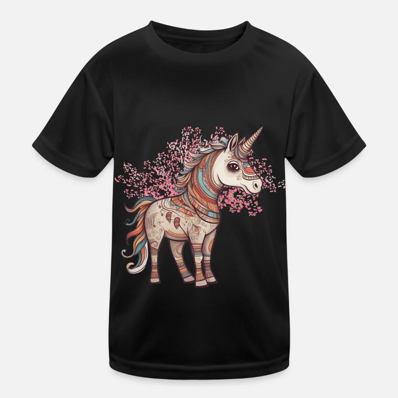 Einhörner Einhorn Schamane Natur Wald indianisch Kinder Funktions-T-Shirt