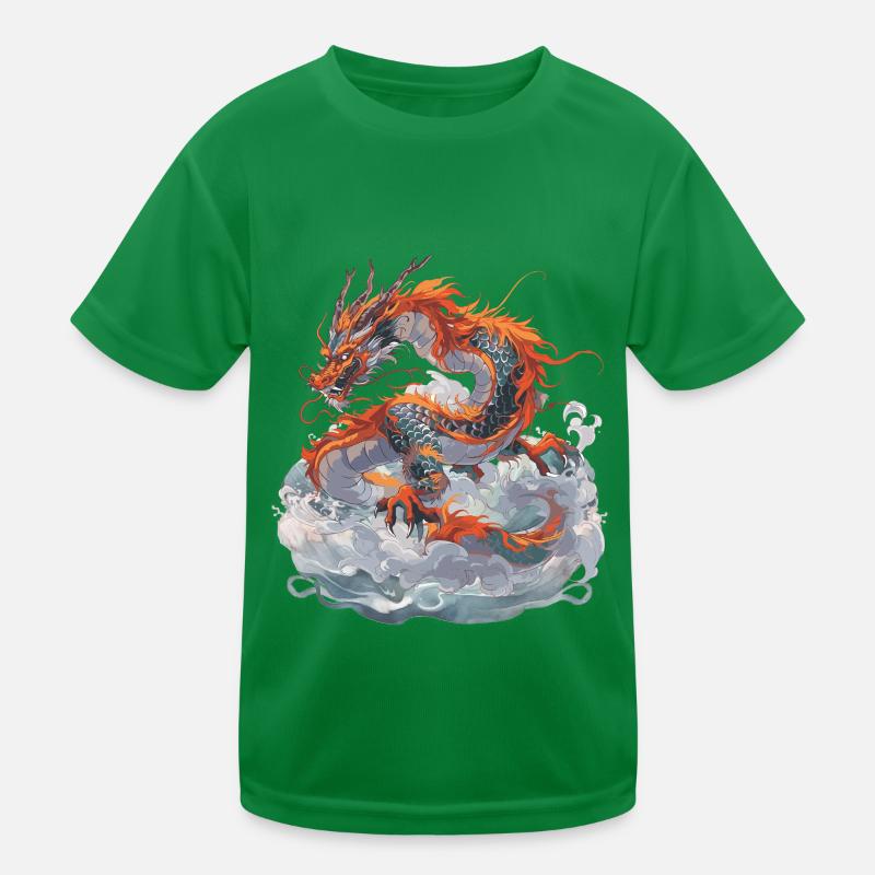 Drache Drachen Fabeltier Märchen Kinder Funktions-T-Shirt