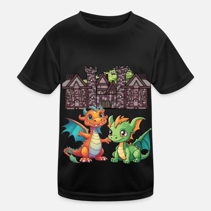 Mittelalter Drache Drachen Kinder Funktions-T-Shirt
