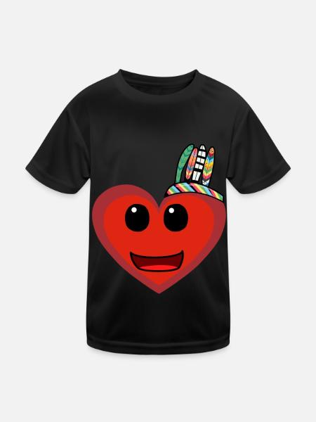 Wild West Heart Hearts Shaman Shamans - Kids Functional T-Shirt - black - Front