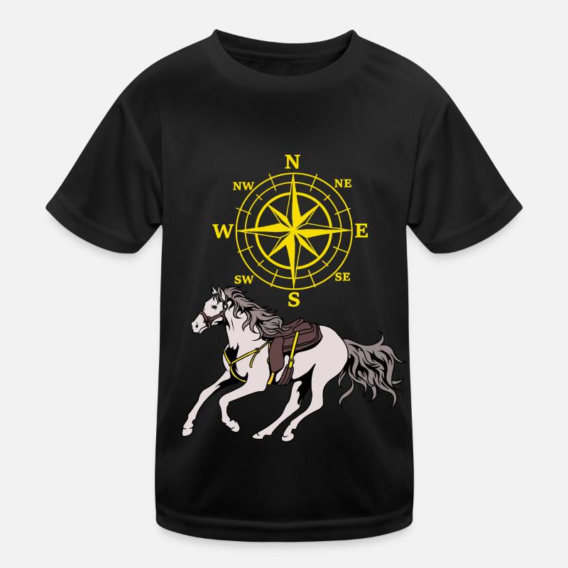 Kompass Pferd Pferde Abenteuer Windrose Reiten Kinder Funktions-T-Shirt