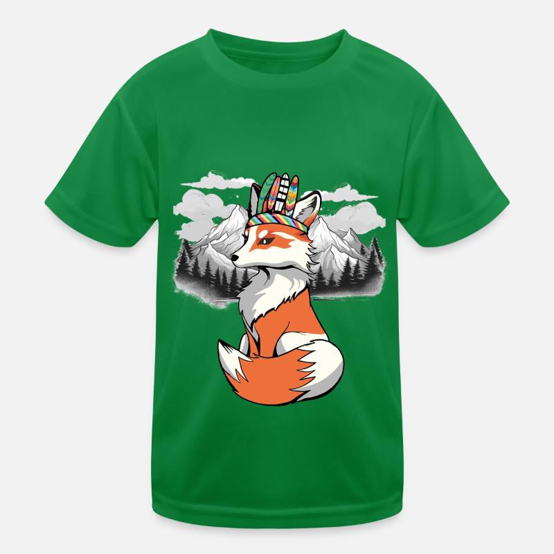 Shamans Fox Foxes Shaman Kids Functional T-Shirt