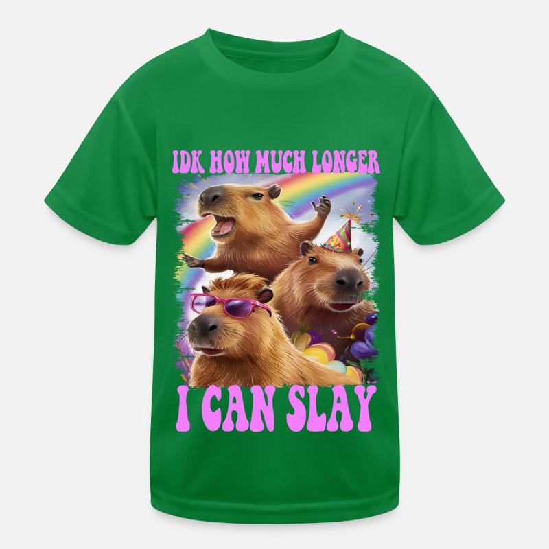 capybara funny meme shirt Kids Functional T-Shirt