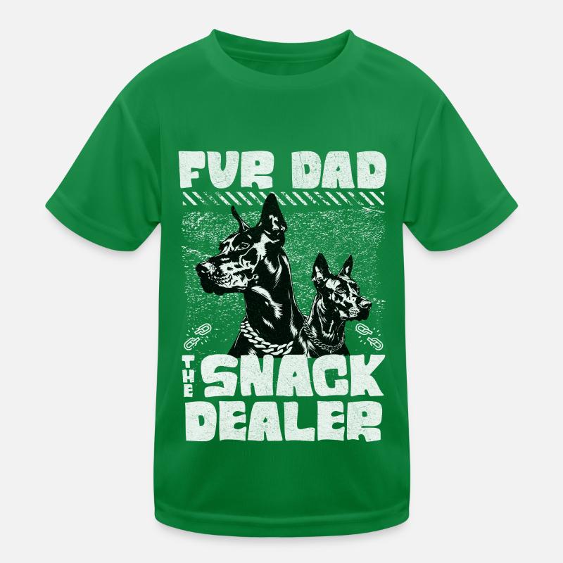 Papa à fourrure Le marchand de collations Doberman Amoureux des chiens T-shirt sport Enfant