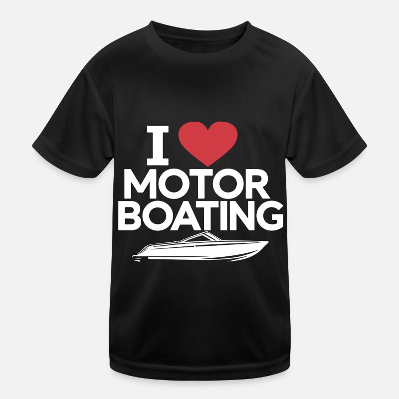 Boater I Love Motor Boating Funny Speedboat Men Kids Functional T-Shirt