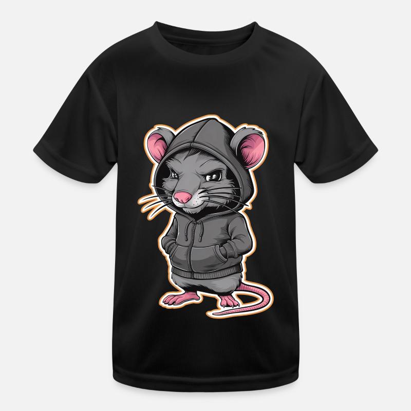 Rat cool dans un sweat à capuche élégant - Funny Animals T-shirt sport Enfant