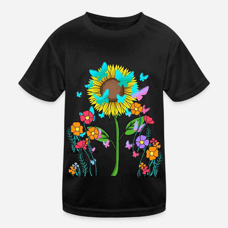 Spring Summer Flowers Flower Sunflower Insects Kids Functional T-Shirt