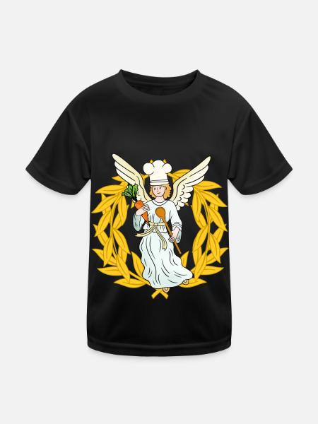 Kochkunst Christmas Engel Weihnachten Gemüse Küche - Kinder Funktions-T-Shirt - Schwarz - Vorne