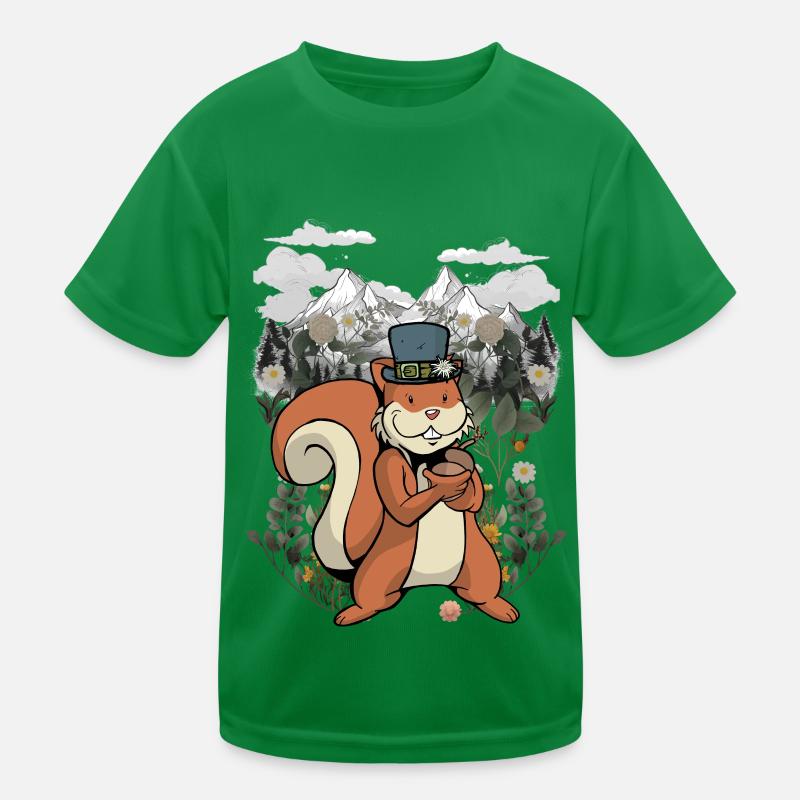 Tiroler Eichhorn Eichhörnchen Kinder Kind Gebirge Kinder Funktions-T-Shirt