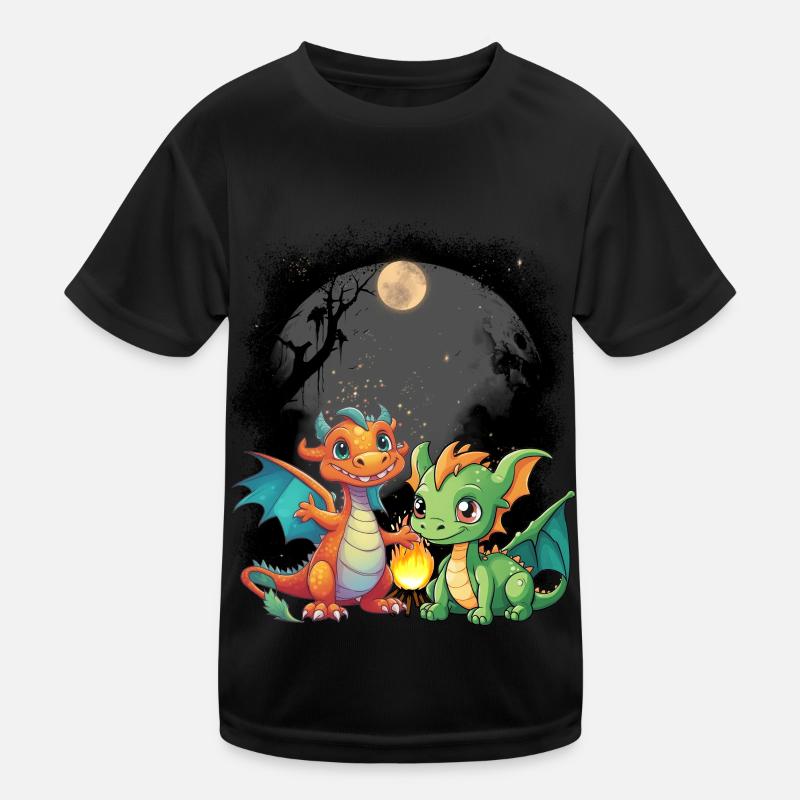 mystisch Drache Drachen Märchen Märchenfigur Kinder Funktions-T-Shirt