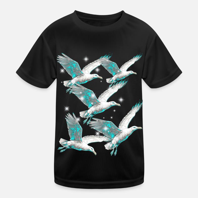 Maritime, Seagulls, Seagulls, Seabirds Kids Functional T-Shirt