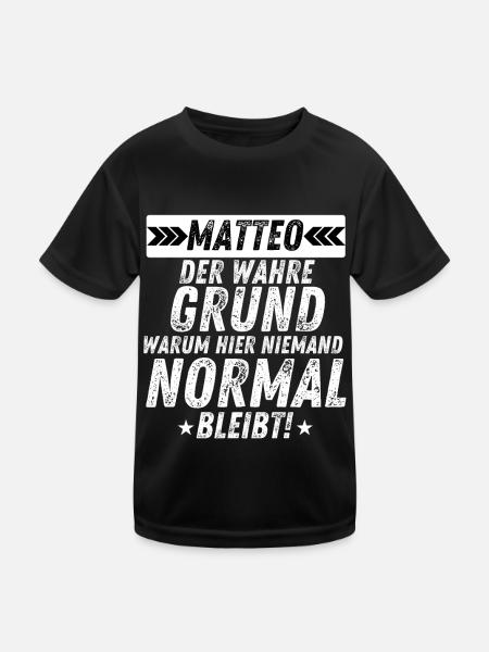 Matteo Der Grund Cooles Fun Shirt Männer Casual - Kinder Funktions-T-Shirt - Schwarz - Vorne