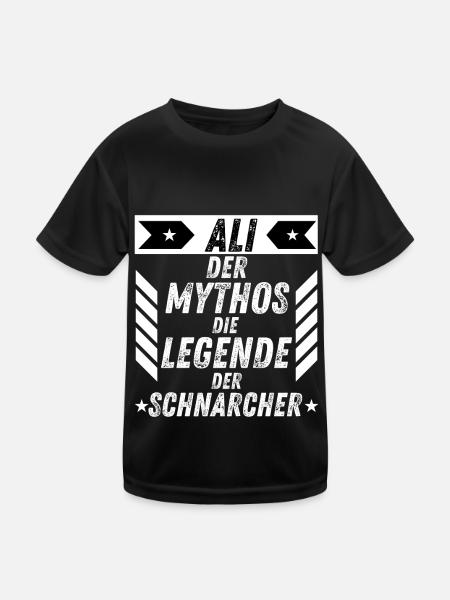 Ali Der Mythos Die Legende schnarcher lustig humor - Kinder Funktions-T-Shirt - Schwarz - Vorne