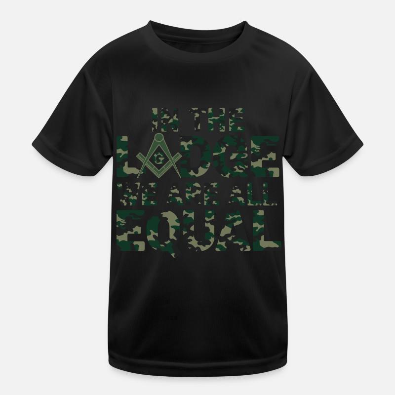 Mason Masonic Camo Freemason Kids Functional T-Shirt