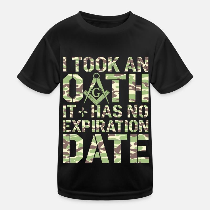 Mason Masonic Camo Freemason Kids Functional T-Shirt