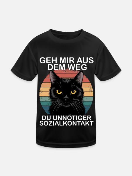 Get out of my way, you unnecessary social contact - Kids Functional T-Shirt - black - Front