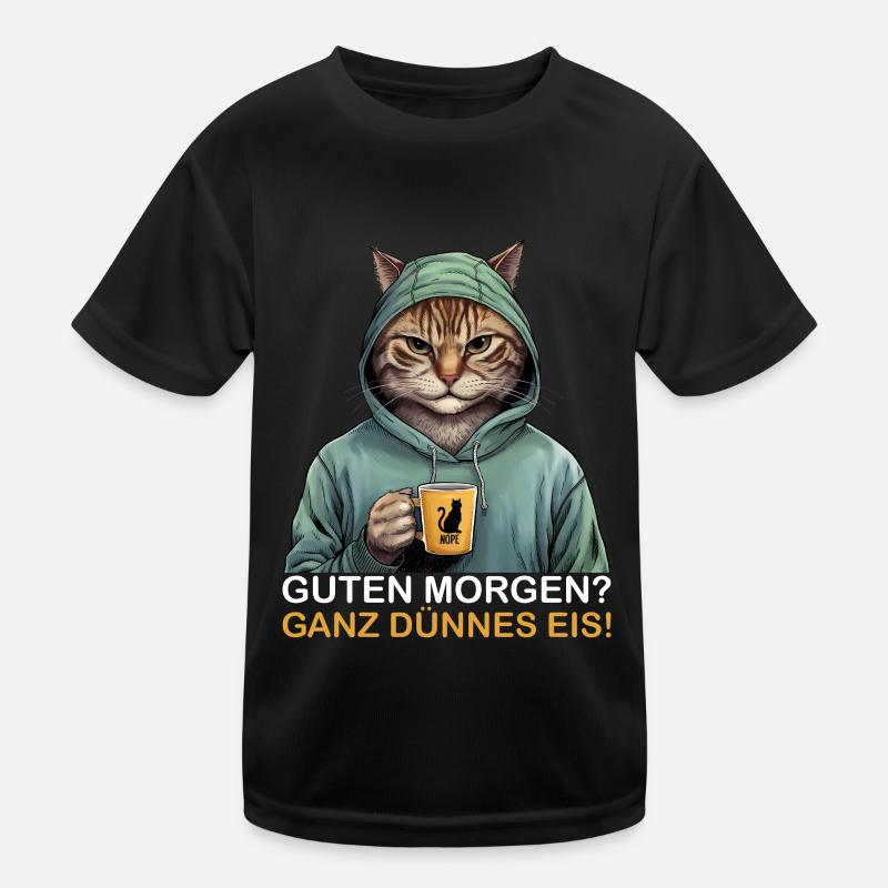 Good morning very thin funny cat Kids Functional T-Shirt