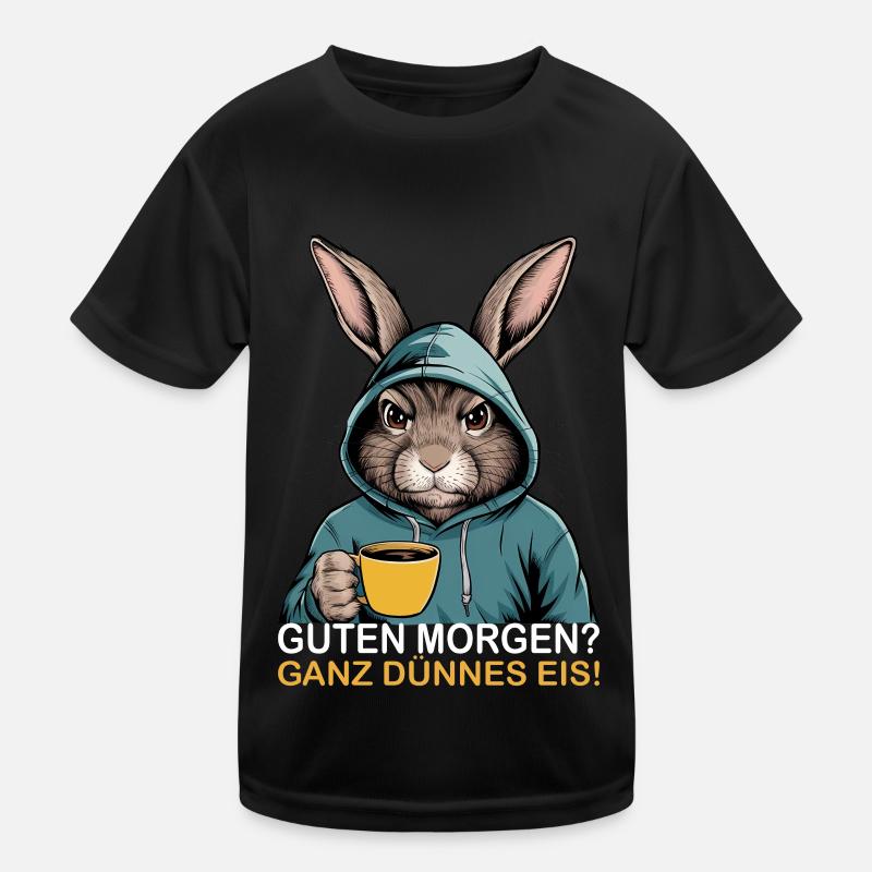 Good morning very thin funny rabbit Kids Functional T-Shirt