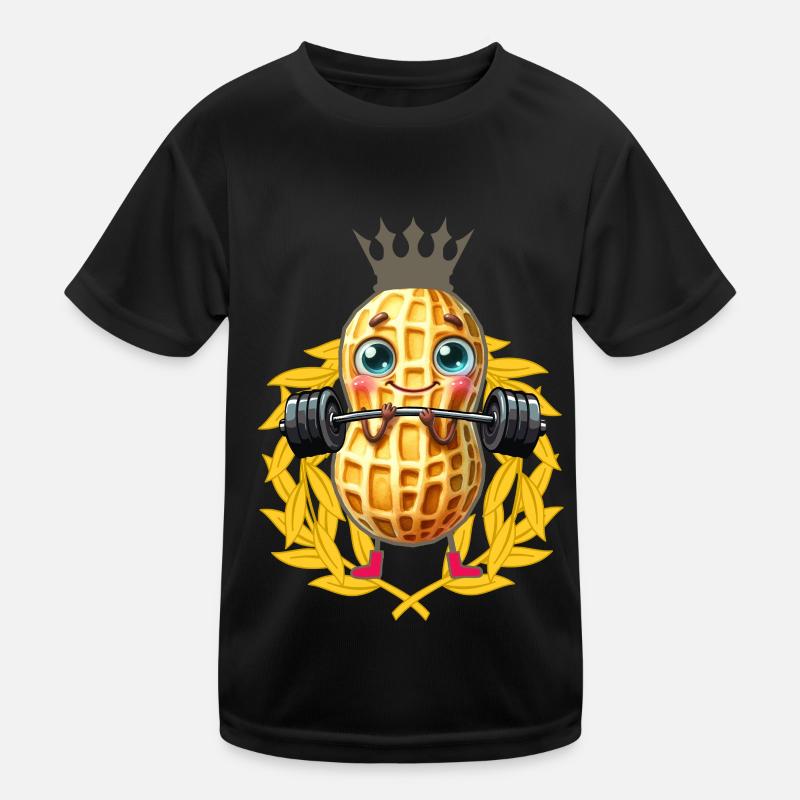 Erdnuss Gewicht hebend Lorbeerkranz Bodybuilder Kinder Funktions-T-Shirt