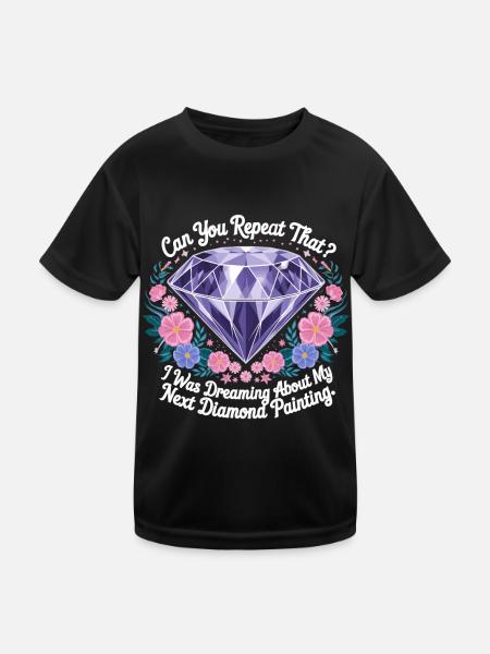 Peinture Diamants Peinture au diamant Art - T-shirt sport Enfant - noir - Devant