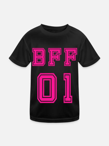 BFF - Kinder Funktions-T-Shirt - Schwarz - Vorne