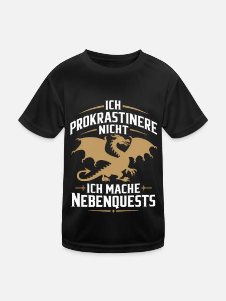 Gamer Gaming Zocken Zocker - Kids Functional T-Shirt - black - Front