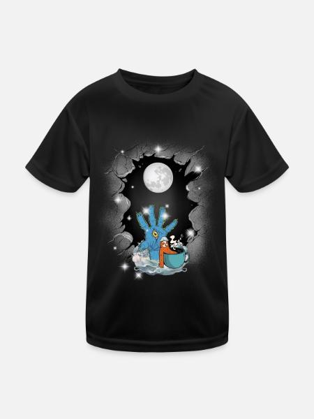 Halloween Fantasy lustig gruselig spaßig - Kinder Funktions-T-Shirt - Schwarz - Vorne