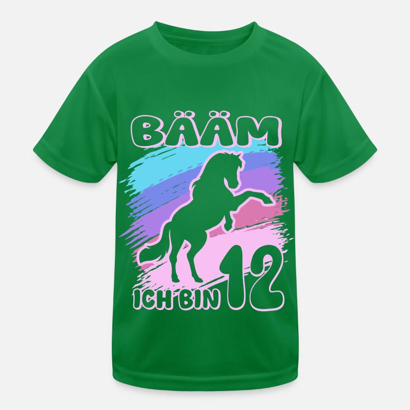 Bääm ich bin 12 | Pferde Mädchen | Reiterin Kinder Funktions-T-Shirt