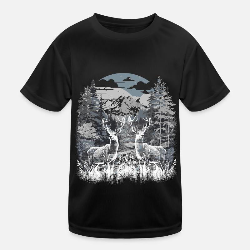 Hirsch Hirsche Rehbock Rentiere Elch Rehkitz Kinder Funktions-T-Shirt