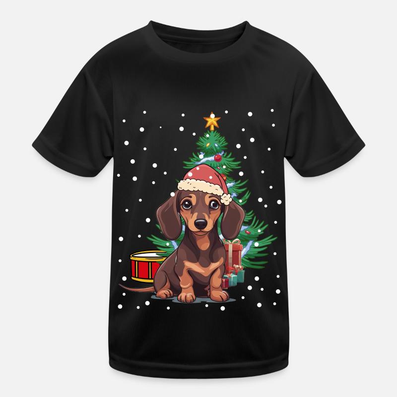 Teckel Noël Père Noël Père Noël Chien Chiens T-shirt sport Enfant